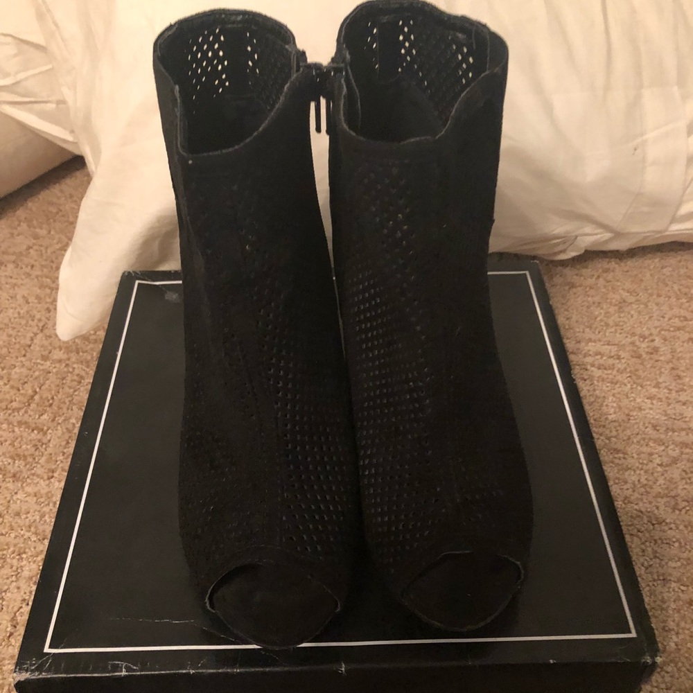 Black Suede Shooties by Qupid Size 6.5